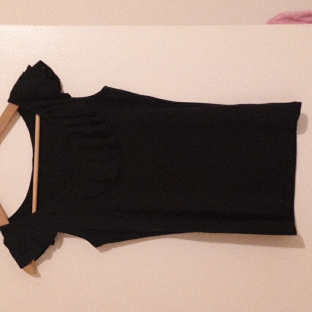 Womens sleeveless jersey top with ruffle